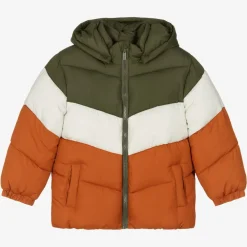 Mayoral Coats & Jackets*Boys Khaki Green Colourblock Puffer Coat