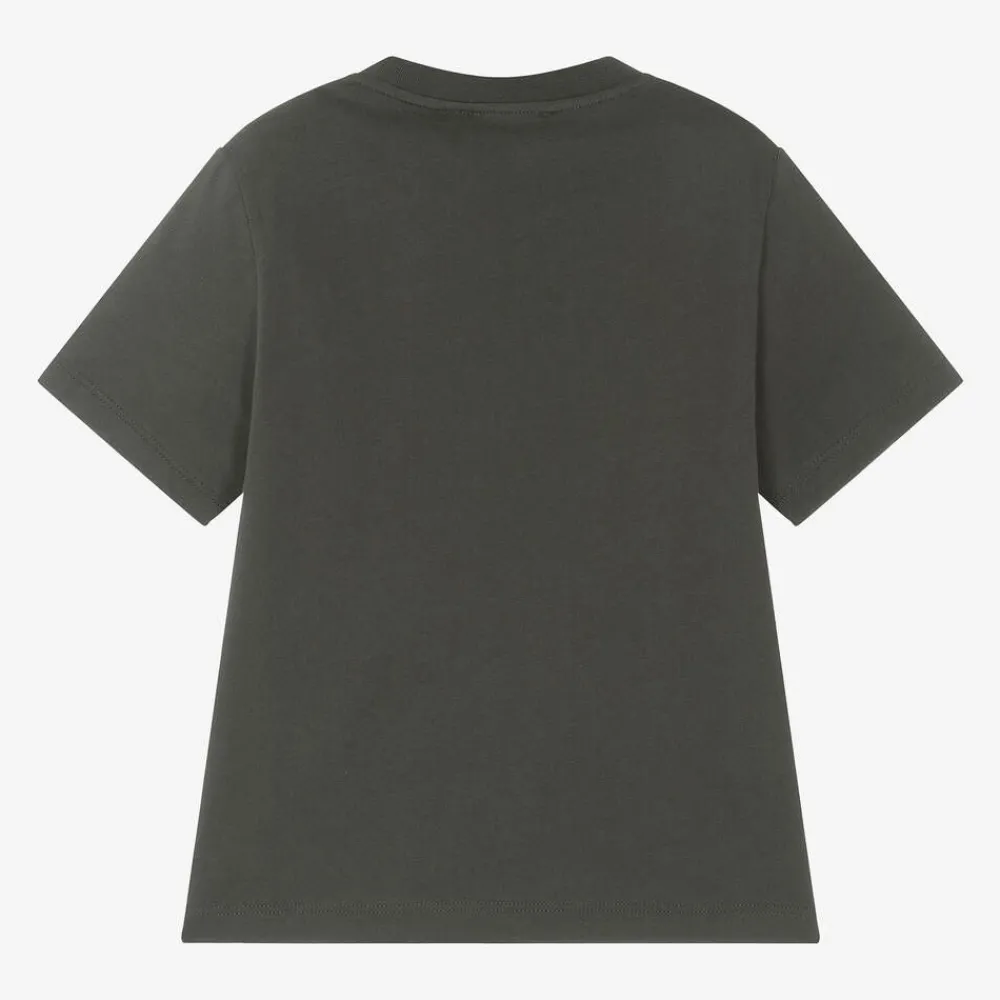 Emporio Armani Tops*Boys Khaki Green Cotton Eagle T-Shirt