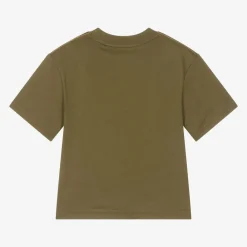 Timberland Tops*Boys Khaki Green Organic Cotton T-Shirt