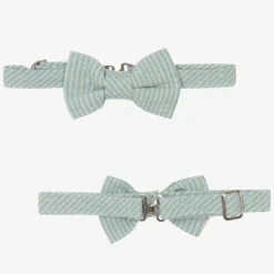 Beau KiD Suits*Boys Mint Blue Cotton Stripe Shorts Suit