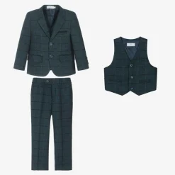 Beau KiD Suits*Boys Navy Blue Check Suit