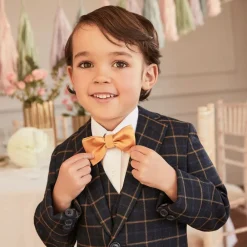 Romano Suits*Boys Navy Blue Check Suit