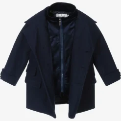 Beau KiD Coats & Jackets*Boys Navy Blue Coat & Hat Set
