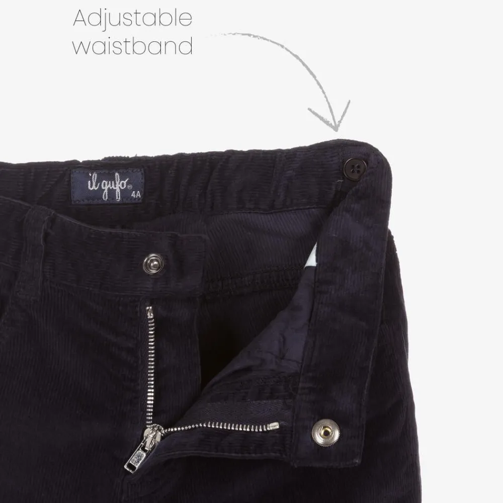 Il Gufo Trousers*Boys Navy Blue Corduroy Trousers