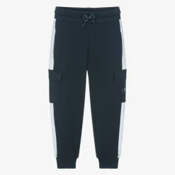 AIGNER Trousers*Boys Navy Blue Cotton Cargo Joggers
