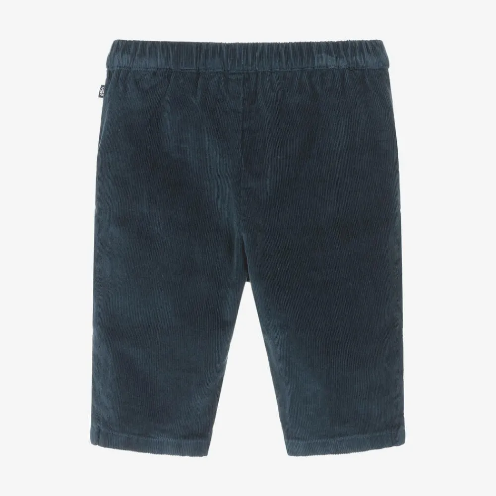 Petit Bateau Trousers*Boys Navy Blue Cotton Corduroy Trousers