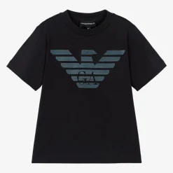 Emporio Armani Tops*Boys Navy Blue Cotton Eagle T-Shirt
