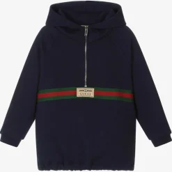 Gucci Tops*Boys Navy Blue Cotton Hoodie