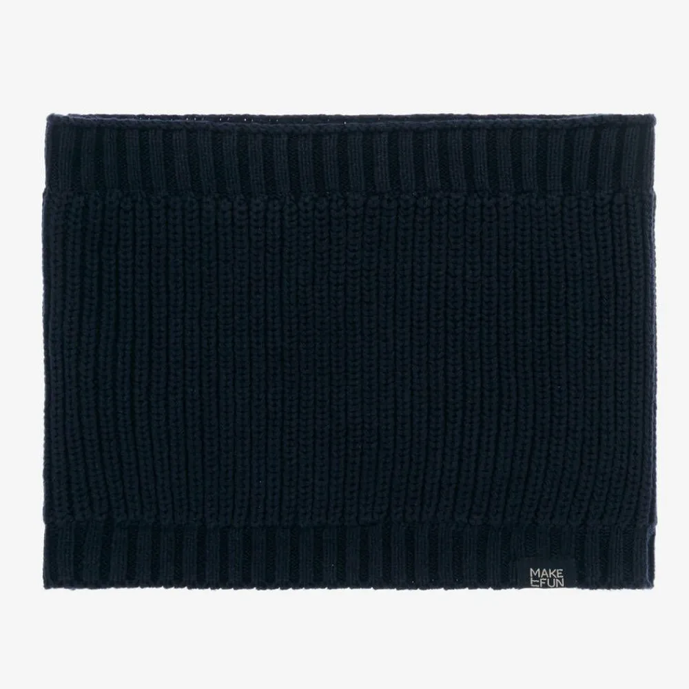Mayoral Scarves*Boys Navy Blue Cotton Knit Snood