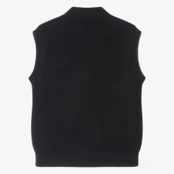 Mayoral Tops*Boys Navy Blue Cotton Knit Waistcoat