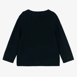 Mayoral Tops*Boys Navy Blue Cotton Knit Cardigan