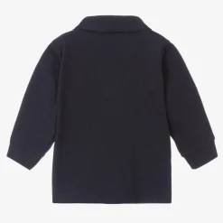 Moncler Enfant Tops*Boys Navy Blue Cotton Piqué Polo Top