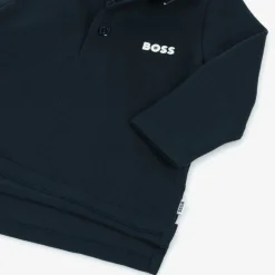 BOSS Tops*Boys Navy Blue Cotton Polo Shirt