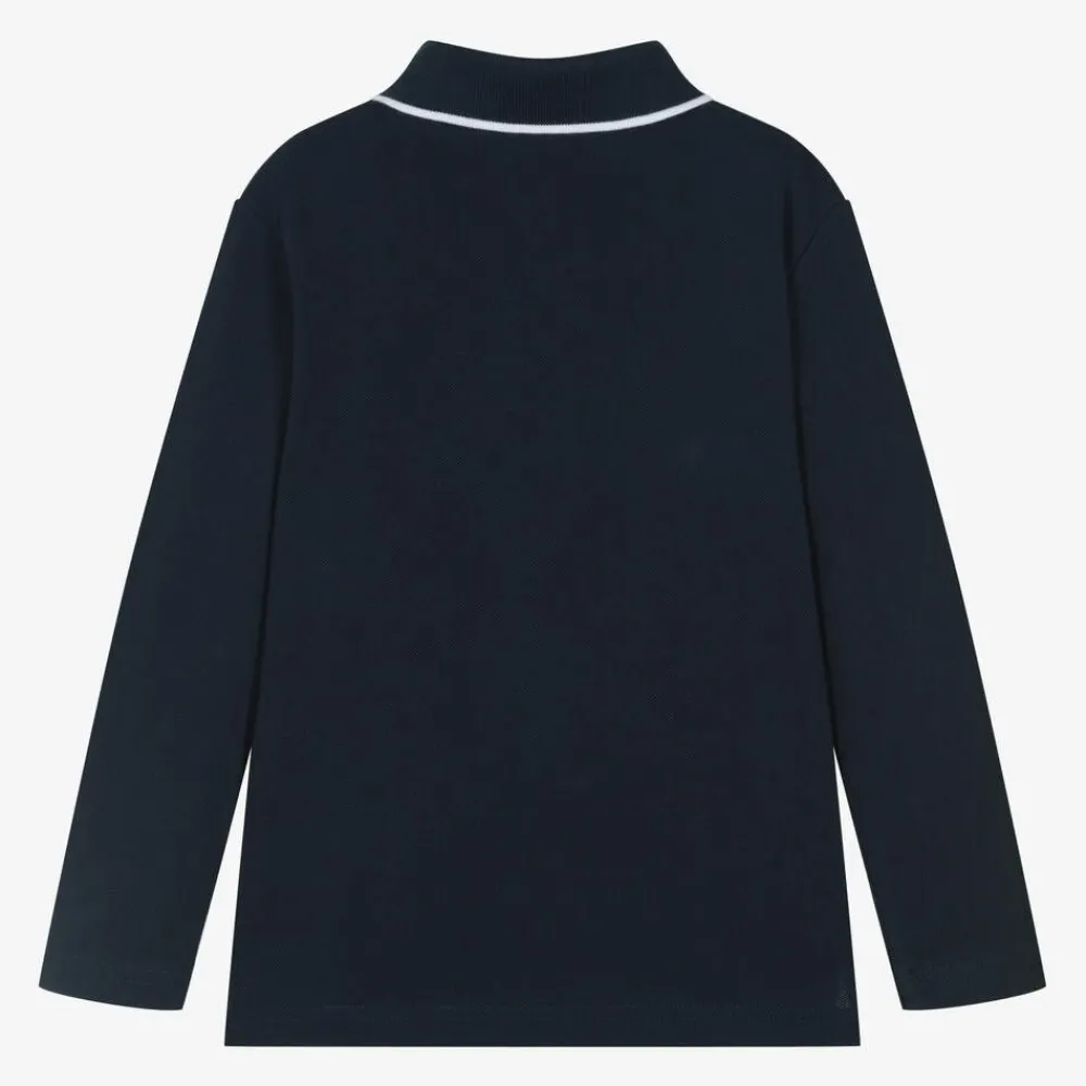 BOSS Tops*Boys Navy Blue Cotton Polo Shirt