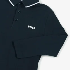 BOSS Tops*Boys Navy Blue Cotton Polo Shirt