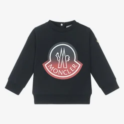 Moncler Enfant Tops*Boys Navy Blue Cotton Sweatshirt