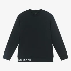 Emporio Armani Tops*Boys Navy Blue Cotton Sweatshirt