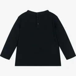 Emporio Armani Tops*Boys Navy Blue Cotton Top