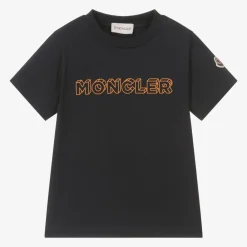 Moncler Enfant Tops*Boys Navy Blue Cotton T-Shirt