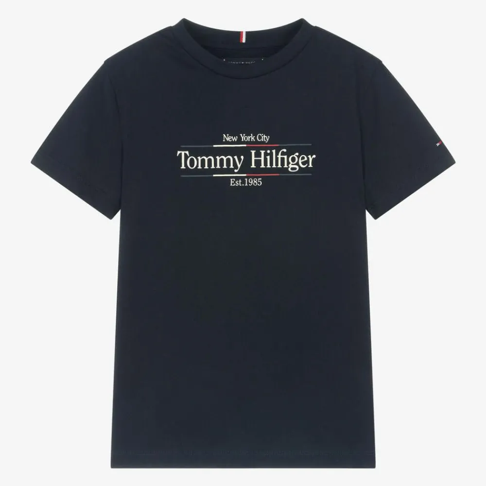 Tommy Hilfiger Tops*Boys Navy Blue Cotton T-Shirt