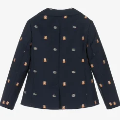 Gucci Coats & Jackets*Boys Navy Blue Double G Wool Blazer