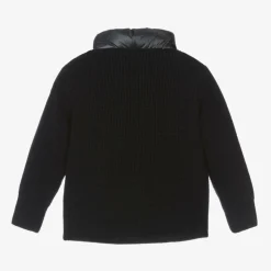 Moncler Enfant Tops*Boys Navy Blue Down Padded Knit Cardigan