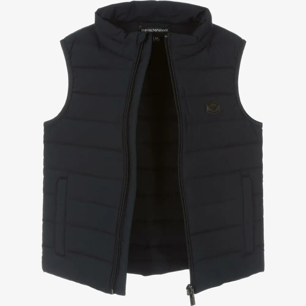 Emporio Armani Coats & Jackets*Boys Navy Blue Down Padded Eagle Gilet