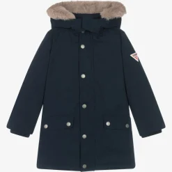 Guess Coats & Jackets*Boys Navy Blue Down-Filled Parka Coat