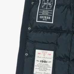 Guess Coats & Jackets*Boys Navy Blue Down-Filled Parka Coat