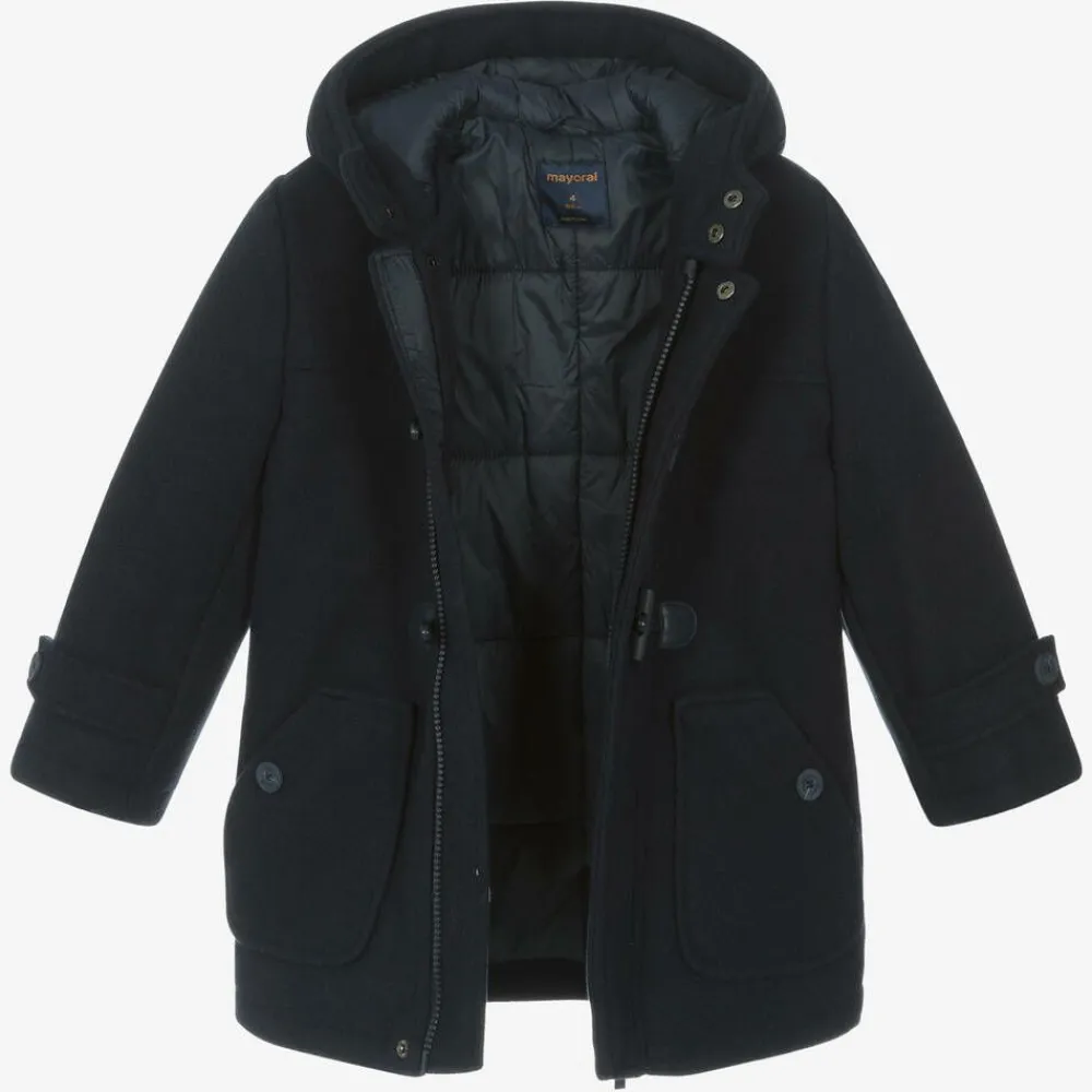 Mayoral Coats & Jackets*Boys Navy Blue Duffle Coat