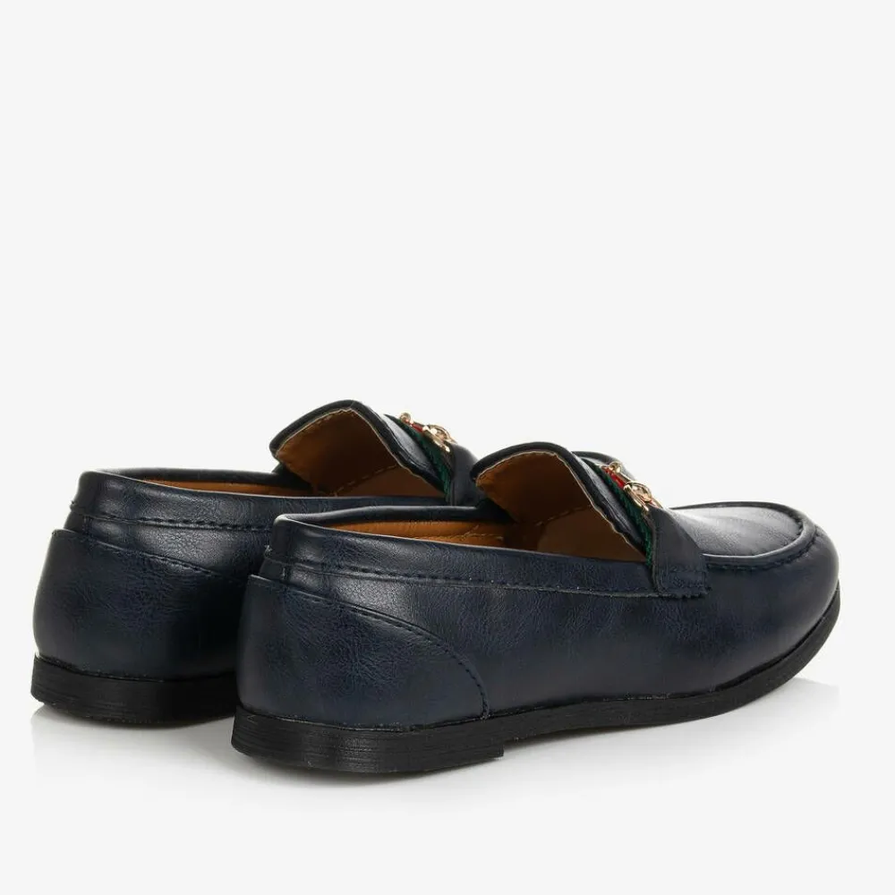 Romano Loafers & Moccasins|Loafers & Moccasins*Boys Navy Blue Horsebit Loafers