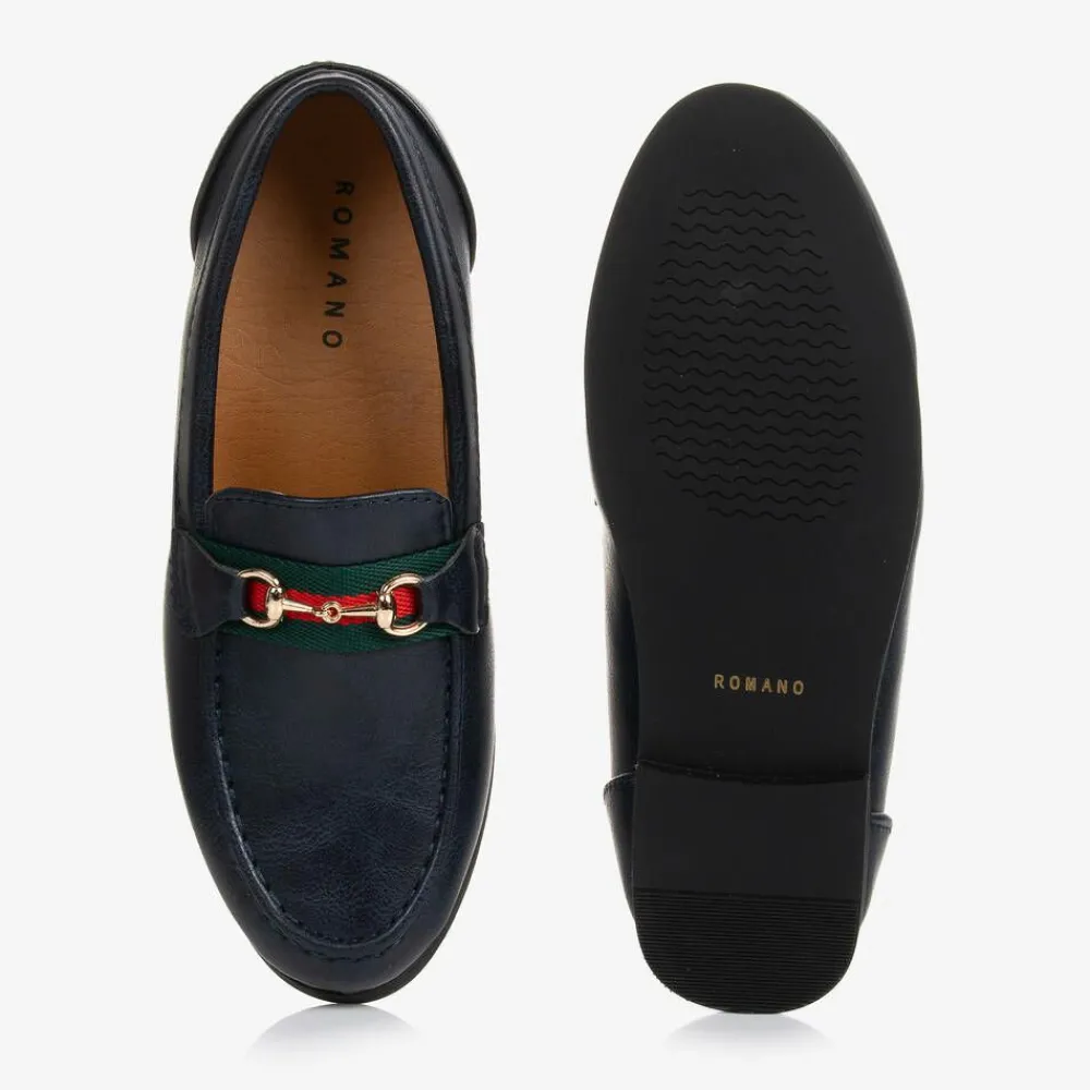 Romano Loafers & Moccasins|Loafers & Moccasins*Boys Navy Blue Horsebit Loafers