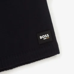 BOSS Scarves*Boys Navy Blue Knitted Snood