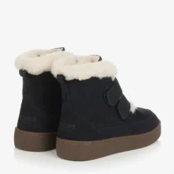 Donsje Boots*Boys Blue Leather Boots Navy