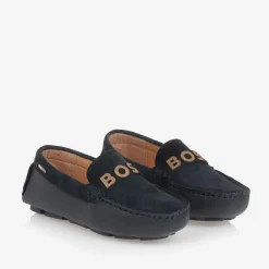 BOSS Loafers & Moccasins|Loafers & Moccasins*Boys Navy Blue Leather Moccasins