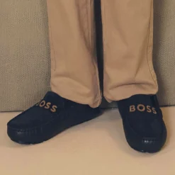 BOSS Loafers & Moccasins|Loafers & Moccasins*Boys Navy Blue Leather Moccasins