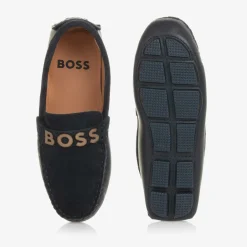 BOSS Loafers & Moccasins|Loafers & Moccasins*Boys Navy Blue Leather Moccasins