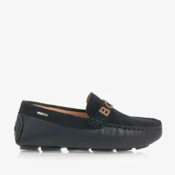 BOSS Loafers & Moccasins|Loafers & Moccasins*Boys Navy Blue Leather Moccasins