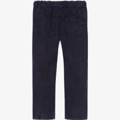 Il Gufo Trousers*Boys Navy Blue Linen Trousers