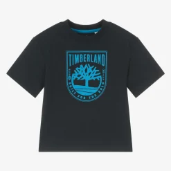 Timberland Tops*Boys Navy Blue Organic Cotton T-Shirt