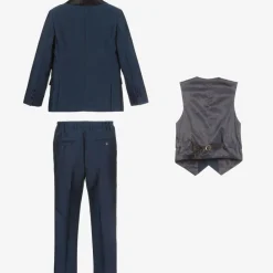 Romano Suits*Boys Navy Blue Satin Suit