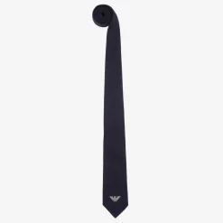 Emporio Armani Clothing Accessories*Boys Navy Blue Silk Eagle Logo Tie