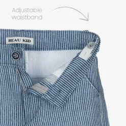 Beau KiD Suits|Suits*Boys Navy Blue Stripe Cotton Shorts Suit