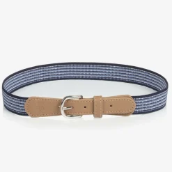 Tutto Piccolo Clothing Accessories*Boys Navy Blue Striped Belt