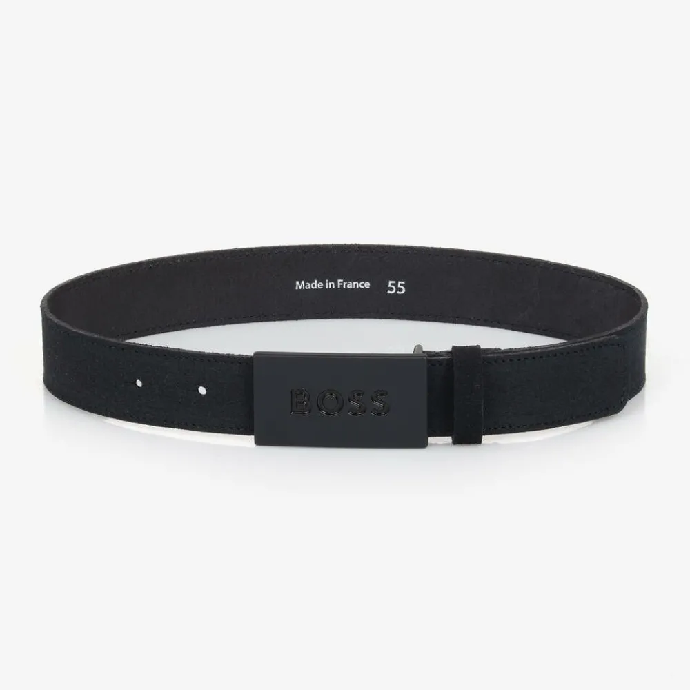 BOSS Clothing Accessories*Boys Navy Blue Suede Leather Belt