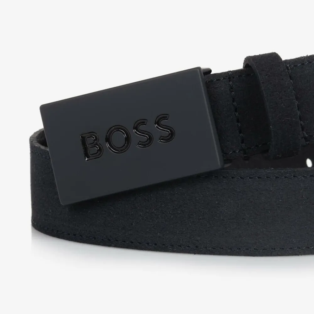 BOSS Clothing Accessories*Boys Navy Blue Suede Leather Belt