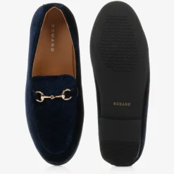Romano Loafers & Moccasins|Loafers & Moccasins*Boys Navy Blue Velvet Loafers