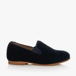 Beatrice amp; George Traditional Shoes|Loafers & Moccasins*Boys Navy Blue Velvet Loafers