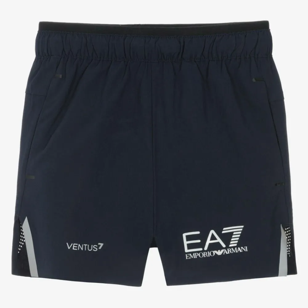 EA7 Emporio Armani Activewear*Boys Navy Blue VENTUS7 Sports Shorts