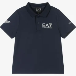EA7 Emporio Armani Activewear*Boys Navy Blue Ventus7 Sports Polo Shirt
